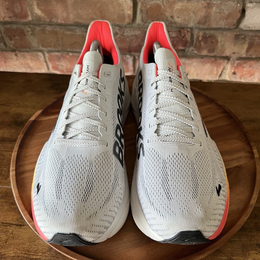 Brooks Hyperion Max 2 Mens 12 Gray Orange Max Cushion Speed Race Running Shoes - Picture 3 of 16
